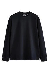 Next Langarmshirt Relaxed Fit Dunkelblau/Schwarz