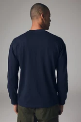 Next Langarmshirt Relaxed Fit Dunkelblau/Schwarz