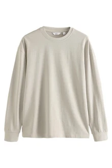Next Langarmshirt Relaxed Fit Khaki/Beige/Grau Next Langarmshirt Relaxed Fit Khaki/Beige/Grau