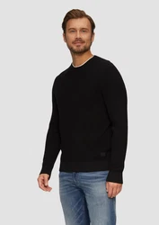 s.Oliver Strickpullover mit Musterstruktur Schwarz