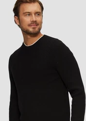 s.Oliver Strickpullover mit Musterstruktur Schwarz