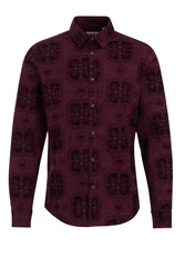 WE Fashion Businesshemd Dunkelrot/Bordeaux/Lila/Rot