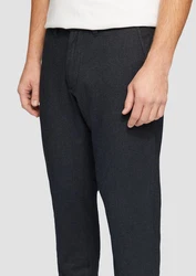 s.Oliver Stoffhose Regular Chino mit Webstruktur Weiß/Creme/Dunkelblau