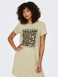 ONLY Relax-fit-Jeans ONLFRIDA S/S WILD DRESS BOX UB SWT Khaki/Beige