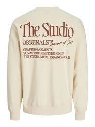 Jack & Jones JORNOTO SWEAT CREW NECK Sweatshirt Khaki/Beige/Gold/Weiß