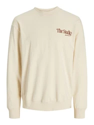 Jack & Jones JORNOTO SWEAT CREW NECK Sweatshirt Khaki/Beige/Gold/Weiß