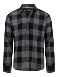 riverso Langarmhemd RIVArne Regular Fit Schwarz/Grau/Dunkelgrau