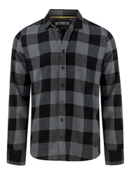 riverso Langarmhemd RIVArne Regular Fit Schwarz/Grau/Dunkelgrau