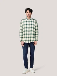 BOSS Langarmhemd Herren Freizeithemd LIAM Regular Fit Grün/Dunkelgrün
