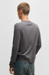 HUGO Strickpullover San Cody-CV Dunkelgrau/Grau/Braun/Hellgrau