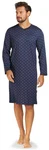 Comte Nachthemd Cosy Chic Herren Schlafshirt Langarm Blau/Dunkelblau/Lila/Fliederfarben