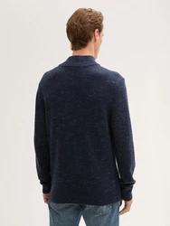 TOM TAILOR Cardigan Troyer Pullover Dunkelblau/Hellblau/Blau