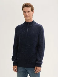 TOM TAILOR Cardigan Troyer Pullover Dunkelblau/Hellblau/Blau