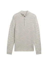 TOM TAILOR Cardigan Troyer Pullover Grau/Khaki/Hellgrau