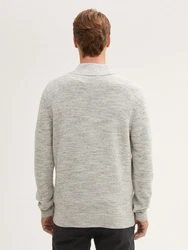 TOM TAILOR Cardigan Troyer Pullover Grau/Khaki/Hellgrau