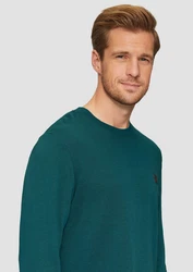 s.Oliver Langarmshirt Longsleeve mit Logo-Detail Türkis/Grün/Dunkelgrün