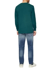 s.Oliver Langarmshirt Longsleeve mit Logo-Detail Türkis/Grün/Dunkelgrün