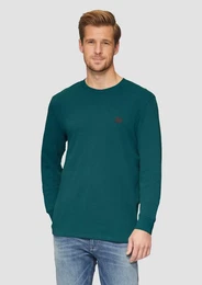 Langarmshirt Strukturiertes Longsleeve mit Logo-Detail Label-Patch