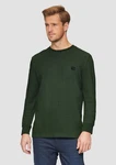 s.Oliver Langarmshirt Longsleeve mit Logo-Detail Dunkelgrün/Grün