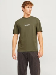 JACK & JONES T-Shirt 'JORVesterbro' oliv/wei
