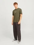 JACK & JONES T-Shirt 'JORVesterbro' oliv/wei