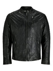 Jack & Jones Jacke JJERICHARD LEATHER JACKET Schwarz