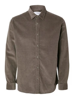 SELECTED HOMME Langarmhemd Regowen schoko