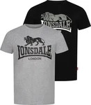 Lonsdale T-Shirt LOSCOE Dunkelgrau/Grau/Hellgrau/Rot/Braun