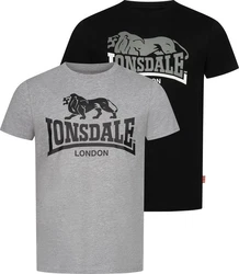 Lonsdale T-Shirt LOSCOE Dunkelgrau/Grau/Hellgrau/Rot/Braun