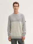 TOM TAILOR Strick- und Longpullover Grau/Hellgrau/Silber/Beige