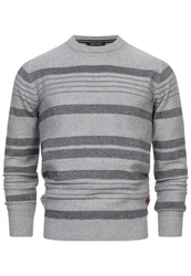 Indicode Strickpullover INScott Grau/Hellgrau