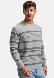 Indicode Strickpullover INScott Grau/Hellgrau