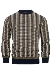Indicode Strickpullover INScott Beige/Grau/Dunkelblau/Schwarz/Gold
