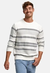 Indicode Strickpullover INScott Grau/Hellgrau