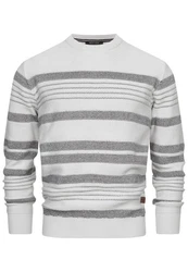 Indicode Strickpullover INScott Grau/Hellgrau
