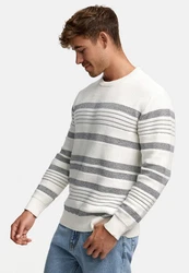 Indicode Strickpullover INScott Grau/Hellgrau