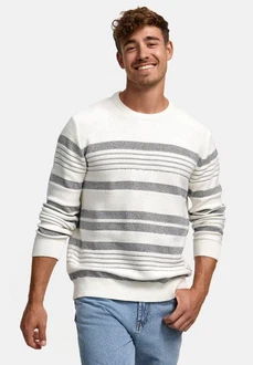 Indicode Strickpullover INScott Grau/Hellgrau
