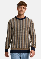Indicode Strickpullover INScott Braun/Beige/Rot
