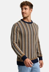 Indicode Strickpullover INScott Braun/Beige/Rot
