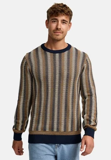 Indicode Strickpullover INScott Braun/Beige/Rot Indicode Strickpullover INScott Braun/Beige/Rot