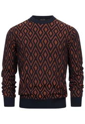 Indicode Strickpullover INScott Rot/Bordeaux/Rosa/Orange/Braun/Dunkelrot