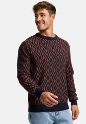 Indicode Strickpullover INScott Rot/Bordeaux/Rosa/Orange/Braun/Dunkelrot