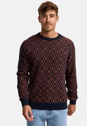 Indicode Strickpullover INScott Rot/Bordeaux/Rosa/Orange/Braun/Dunkelrot