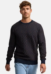 Indicode Strickpullover INScott Dunkelblau/Hellblau/Rosa/Bordeaux