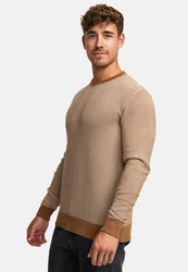 Indicode Strickpullover INLeague Braun/Beige/Orange/Gelb