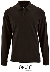 SOLS Langarm-Poloshirt Herren Long-Sleeve Piqu Polo Shirt Perfect Dunkelbraun/Khaki/Braun/Dunkelgrün/Grau/Schwarz