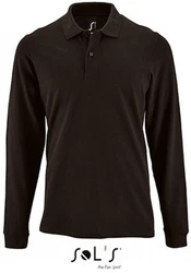 SOLS Langarm-Poloshirt Herren Long-Sleeve Piqu Polo Shirt Perfect Dunkelbraun/Khaki/Braun/Dunkelgrün/Grau/Schwarz