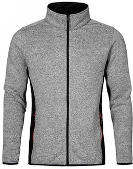 Promodoro Fleecejacke Herren Knit Jacket Workwear Hellgrau/Grau/Dunkelgrau
