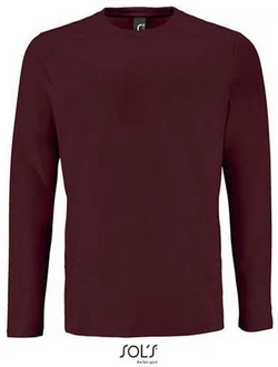 SOLS Langarmshirt Herren Long-Sleeve T-Shirt Imperial Dunkelrot/Bordeaux/Lila