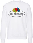 Fruit of the Loom Sweatshirt Vintage Sweat Set In Large Logo Print Weiß/Grün/Gelb/Blau